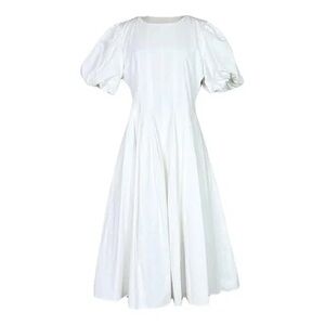 Anthropologie White Midi Dress Corset seamed size 2